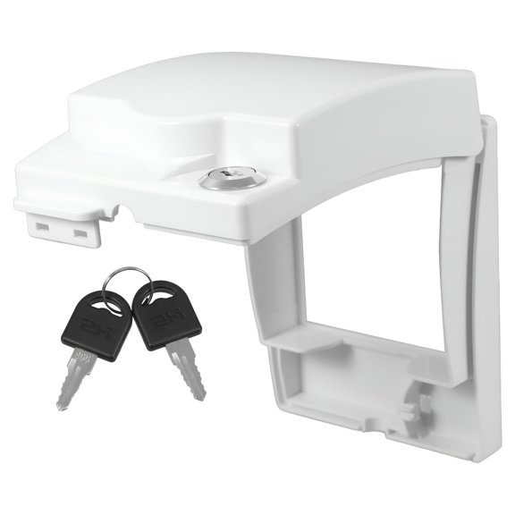 GJX Waterproof Electrical Outlet Cover with Lock, White Plastic Wall Socket Protector for Bathroom, Kitchen, Wet Areas