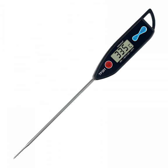 GJX Waterproof Grill Thermometer-Food-Grade Probe-0.1 Degree Celsius Resolution - Quick-Measuring - Stainless Steel Meat Pastry Fried Food Thermometer - Household Supplies