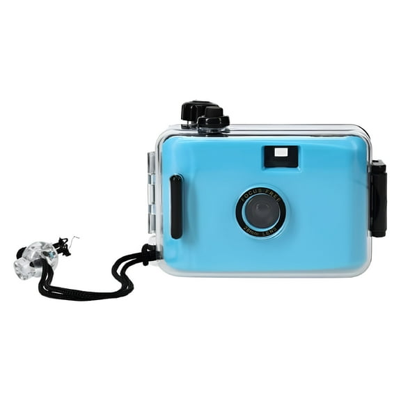 GJX Waterproof Lightweight Reusable 35mm Film Camera for Snorkeling, Manual Exposure, Without Film, Blue
