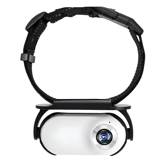 GJX Waterproof Pet Collar Camera,Cat Camera Collar,Hd 1080P Pet Body Cam with Wireless Collar Mount,Multi-Accessories for Dog/Cat Adventures Indoor/Outdoor,Mini Action Camera(No Card,White)