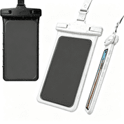 GJX Waterproof Phone Pouch, Waterproof Phone Case for Iphone 17 16 15 14 13 Pro Max Xs Ipx8 3D Cellphone Dry Bag Beach Essentials 2 Pack - Black &Amp; White7.0, 7 Inch