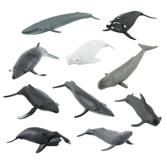 GJX Whale Figurines,Realistic Ocean Animal Designs Simulation Marine Sea Life,Hand-Painted Detailing Eco-Friendly Premium Pvc Ocean Animal Model,Multicolor