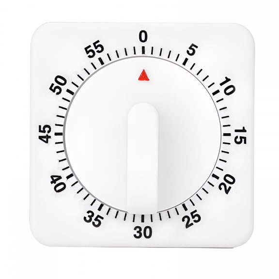 GJX White Square 60-Minutes Mechanical Timer Reminder Counting for Kitchen (1Pc)