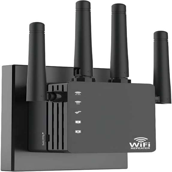 GJX Wifi Extender with 4 Antennas 1200Mbps-Dual Band 5Ghz/2.4Ghz,Wifi Extender Signal Booster with 3 Modes Support,Wifi Repeater with 12880 Sq.Ft 105 Devices,Easy Set Up for Home