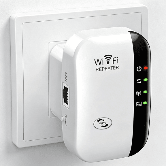 GJX Wifi Extender, Wifi Signal Booster Up to 5800Sq.Ft and 52+ Devices, Wifi Range Extender, Wireless Internet Repeater, Long Range Amplifier with Ethernet Port,1-Key Setup, Access Point