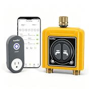 GJX Wifi Water Timer with Brass Inlet & Outlet 2 Zone Wifi Hose Timer for Lawn,Wifi Sprinkler Controller Via App/Voice Control,Automatic Watering System by Time/Weather