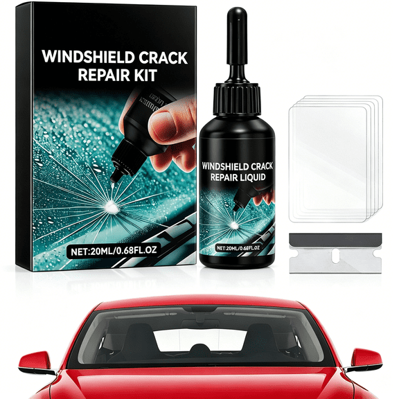 GJX Windshield Chip Repair Kit,Car Windshield Crack Repair Kit,Glass Repair Liquid for Cracks,Rock Chip Repair Kit for Fix Windows,Mirrors,Glasses,All Crack Types Y/MA