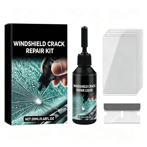 GJX Windshield Crack Repair Kit,2026 Latest Windshield Chip Repair Kit,5Minquick-Glass Repair Liquid,Long-Lasting for Windshields,Mirrors,All Crack Types 0.68 Fl Oz.