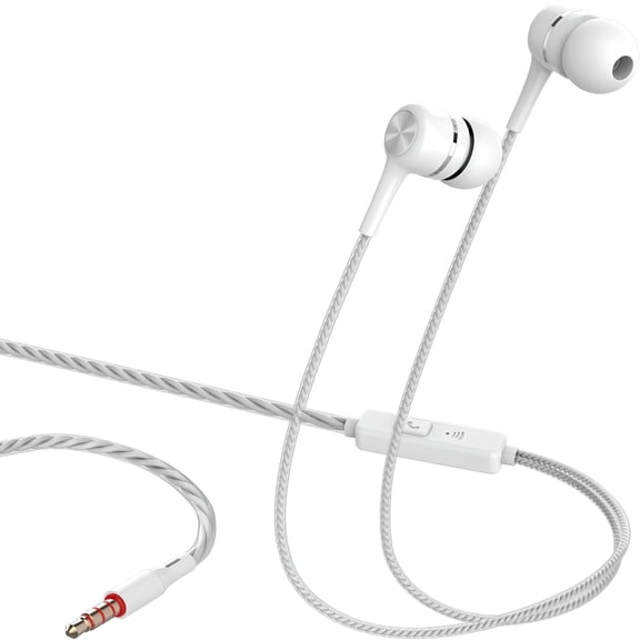 GJX Wired Stereo Earbuds with Microphone, 3.5mm Jack In-Ear Headphones with 10mm Drivers, 47 Inch Tangle Free Cord, Compatible with Android Samsung iPhone iPad MP3 Player, Lightweight Earphones