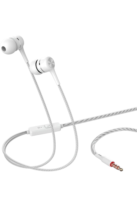 Wired Stereo Earbuds with Microphone - Ear Buds Extra Long Cord Headphones for Android, 3.5mm Jack, 47in Tangle-Free Cable