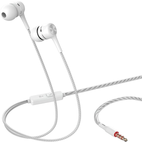 GJX Wired Stereo Earbuds with Microphone - Ear Buds Extra Long Cord Headphones for Android, 3.5mm Jack, 47in Tangle-Free Cable