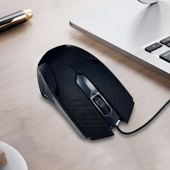 GJX Wired USB Computer Mouse, Ergonomic Optical Corded Mouse with Silent Click, 3-Button Responsive PC Laptop Mouse for Business Home Office, Compatible with Windows Mac iMac, Lightweight Black