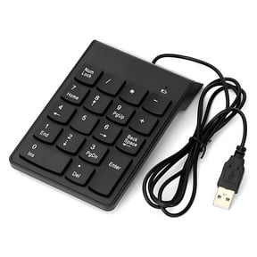 GJX Wired USB Numeric Keypad 18 Keys - Slim Mini Number Pad Digital Keyboard for Laptop PC Notebook - Compact External Number Pad for Office Home School Accounting Data Entry - Plug and Play