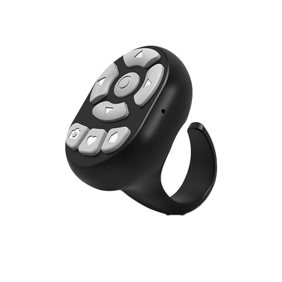 GJX Wireless Auto Clicker,Bluetooth Remote Scrolling Ring for Iphone Hands-Free Liking/Page Turn/Volume Adjust/Take Photos Without Touching Phone Screen(Black)