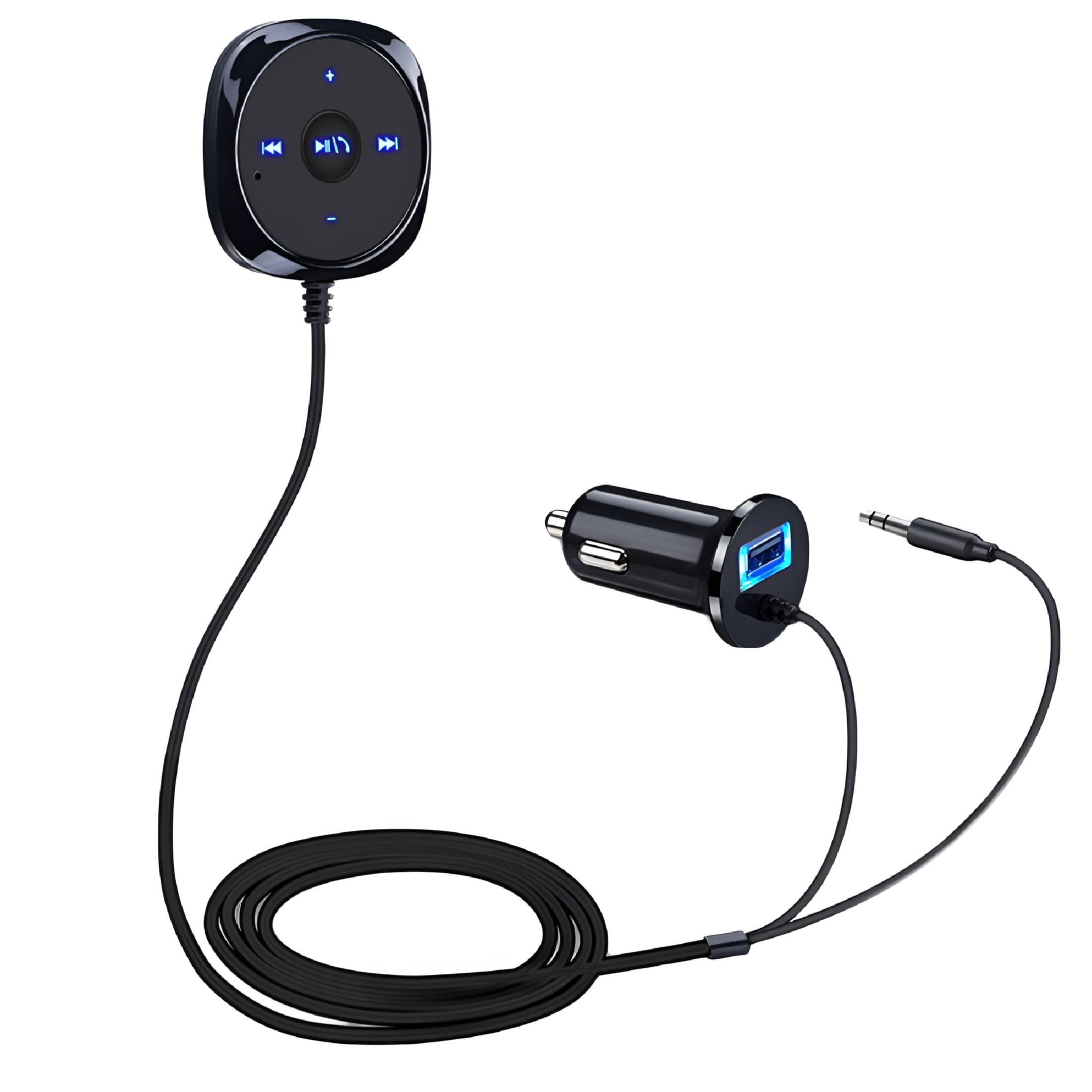 GJX Wireless Bluetooth Car AUX Adapter Receiver, 5V 2.1A USB Charger ...