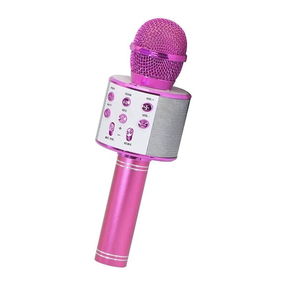 GJX Wireless Bluetooth Karaoke Microphone with Built in Speaker for Singing at Home Compatible with iPhone Android Phones for Live Streaming Party Portable Pink