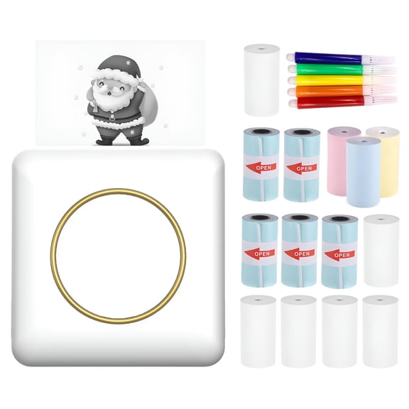 GJX Wireless Bt Pocket Photo Printer,Portable Thermal Printing Machine,Label Printer with 5 Color Pen