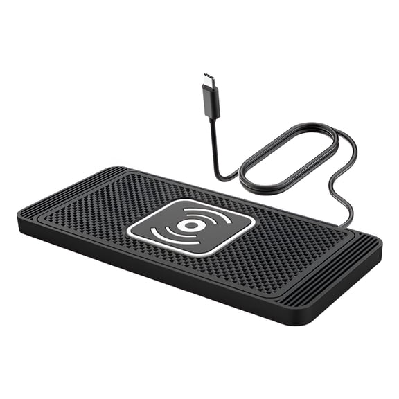 GJX Wireless Car Charger Pad, Fast Quick Charge Phone Charging Mat for iPhone and Smartphones, Non-Slip Wireless Charging Station for Auto Dashboard