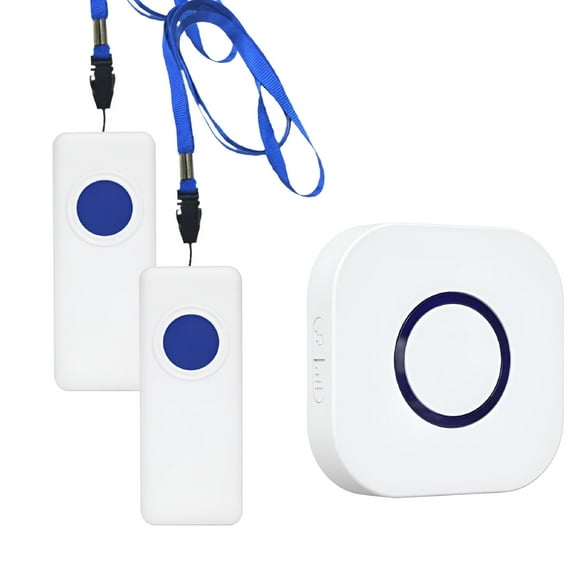 GJX Wireless Caregiver Pager Call Button Life Alert Emergency Call Bell for Patients Elderly Home Panic Button Nurse Calling for Seniors (2 Buttons-1 Receiver)
