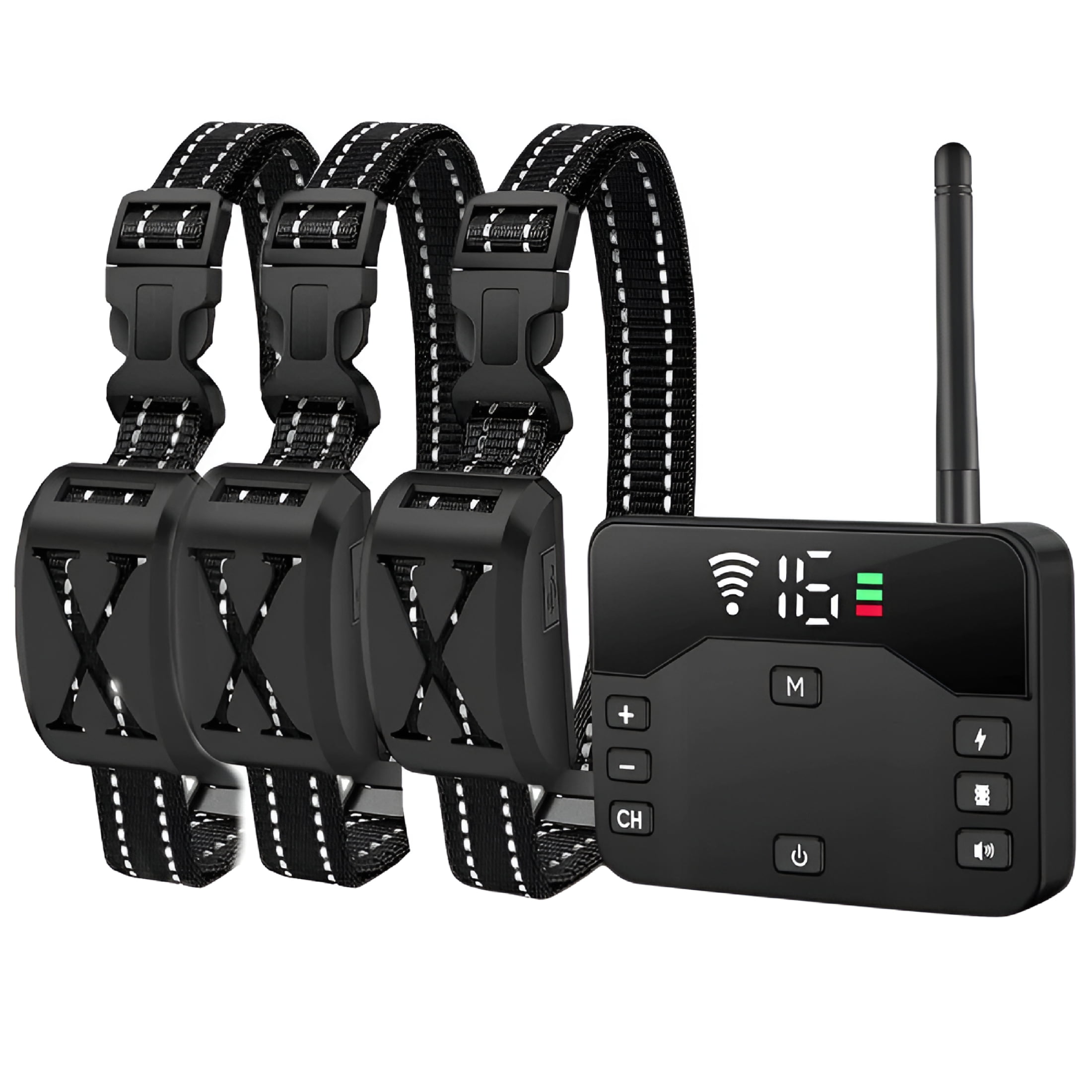 GJX Wireless Dog Fence Wireless Boundary Containment System Electric Dog Fence&Remote Training Collar Adjustable Vibration&Shock Suitable for Large and Medium Dogs-3 Dogs
