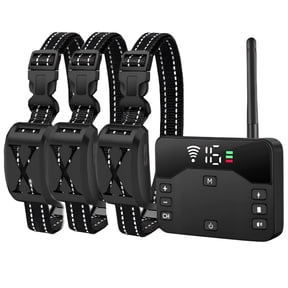 GJX Wireless Dog Fence Wireless Boundary Containment System Electric Dog Fence&Remote Training Collar Adjustable Vibration&Shock Suitable for Large and Medium Dogs-3 Dogs