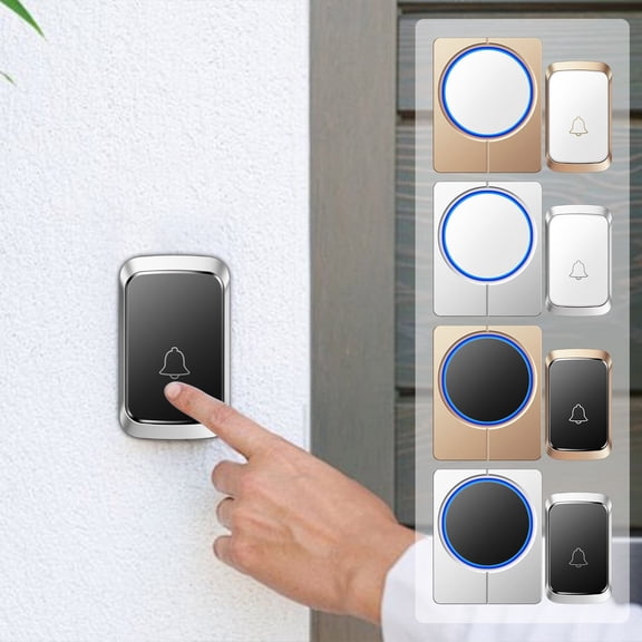 GJX Wireless Doorbell Kit,Battery Operated,Long-Range Signal,No Hardwiring for Front Door, Easy Install Home Alert System
