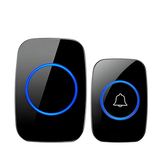 GJX Wireless Doorbell - Wireless Doorbell Chime with 60 Tunes 5 Volume Levels Led Light Indicator & Plug in Receiver,100Ft Range Ip44 Waterproof Doorbells for Apartment Home & Office