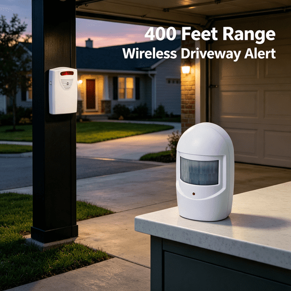 GJX Wireless Driveway Alert System 400 Feet Range