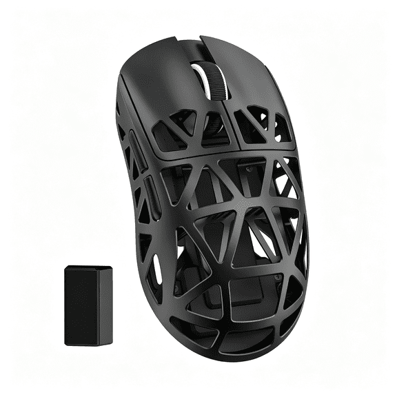 GJX Wireless Gaming Mouse, Superlight Magnesium Alloy, Paw3950 42000 Dpi Optical Sensor, 8000Hz Polling Rate, 2.4G/Bt/Wired Programmable Mice for Win Mac Gamer (Black)