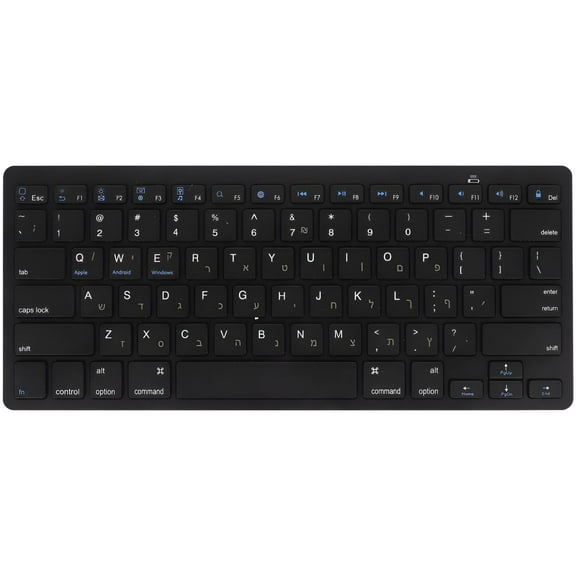 GJX Wireless Hebrew Keyboard, Ultra-Thin Silent Desktop Computer Keyboard