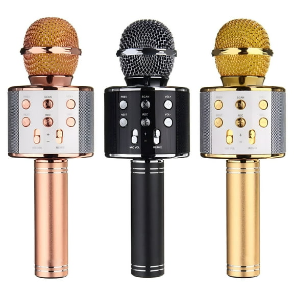 GJX Wireless Karaoke Microphone with Speaker, 2-in-1 Portable Bluetooth Mic for iPhone Android PC, Party & Travel