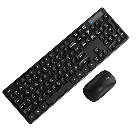 GJX Wireless Keyboard and Mouse Combo,Full Size Silent Ergonomic Keyboard and Mouse,Long Battery Life,Optical Mouse,2.4G Lag-Free Cordless Mice Keyboard for Computer,Mac,Laptop,PC