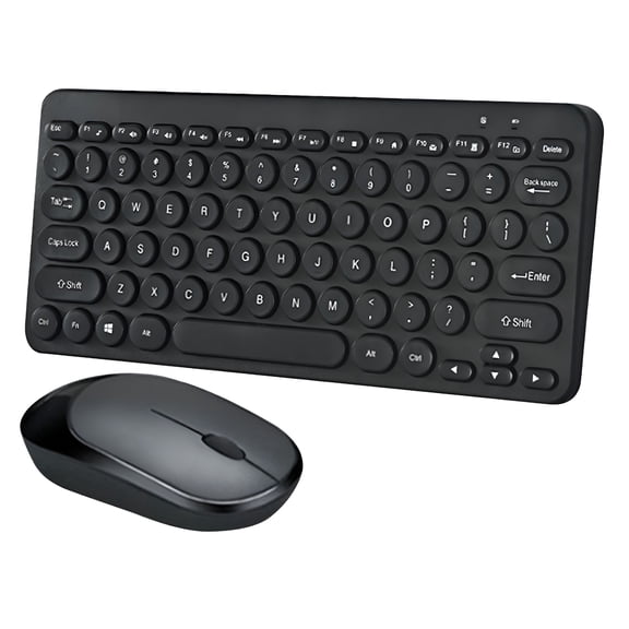 GJX 2026 New Wireless Keyboard and Mouse with Mouse Pad Ultra Slim Combo,2.4G Usb Quiet Compact Scissor Switch Keyboard Mice Set,For Laptop/Pc/Windows for Home,Office,Study,Dorm,Gaming-Black