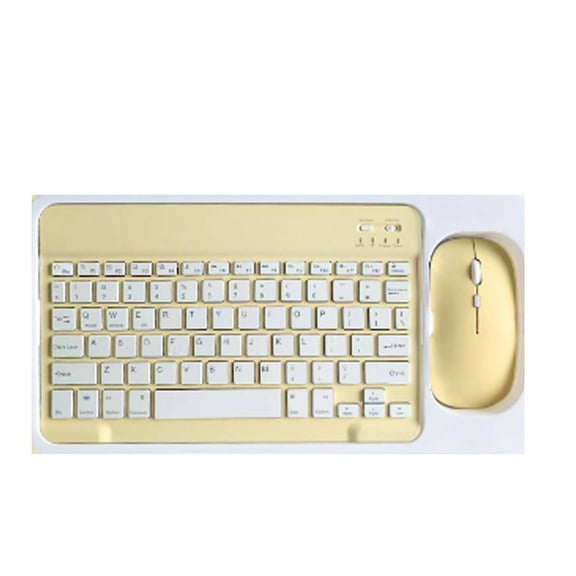 GJX Wireless Keyboard and Mouse,Chocolate Key Layout Keyboard and Mouse Wireless,Reliable Wireless Connection Keyboard and Mouse,Gold