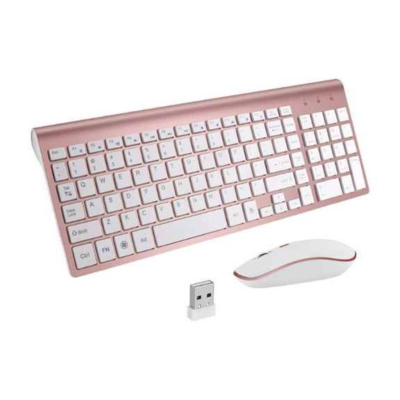 GJX Wireless Keyboard and Mouse,Multi-Platform Compatibility Keyboard and Mouse Wireless,Reliable and Stable Connection Keyboard and Mouse,Gold