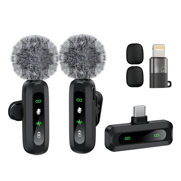 GJX Wireless Lavalier Microphone,Wireless Connection Plug-And-Play Wireless Microphones,No Complicated Setup Required Microfonos Inalambricos Professional,Style3,One To Two