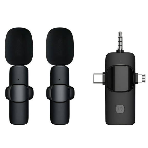 GJX Wireless Lavalier Microphone,Wireless Connection Wireless Microphones,Easy Operation Microfonos Inalambricos Professional,Style3,One To Two