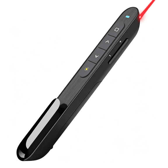 GJX Wireless Presenter,Hyperlink Volume Control Presentation Clicker Rf 2.4Ghz Usb Powerpoint Clicker Presentation Remote Control Pointer Slide Advancer (Black)