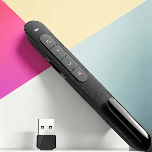 GJX Wireless Presenter, Hyperlink Volume Control Presentation Clicker Rf 2.4Ghz Usb Powerpoint Clicker Presentation Remote Control Pointer Slide Advancer