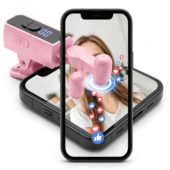GJX Wireless Rechargeable Auto Clicker for Iphone,Screen Tapper,107 Adjustable Speed,Auto Screen Tapper for Live Stream,Games,Repetitive Task,Purchases (Pink)