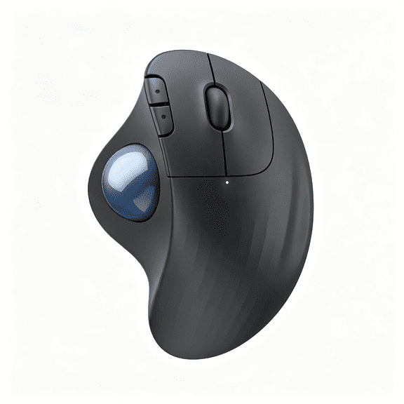 GJX Wireless Trackball Mouse Wireless Ergonomic Mouse Bluetooth Encrypted Dongle Comfortable Thumb Control Precise Smooth Tracking Pc Mac Graphite Blue Ball
