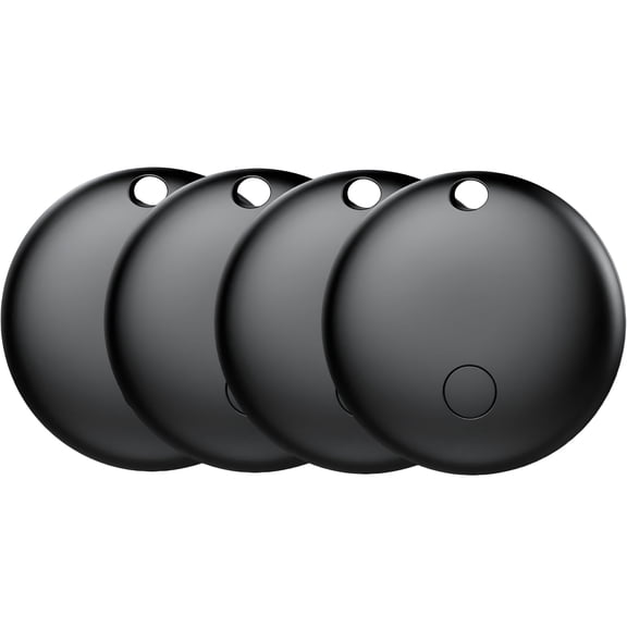 GJX Wireless Tracking Device,Item Finder And Key Locator,Smart Tag for Vehicle/Luggage/Wallet,No Monthly Fees Black 4 Pack