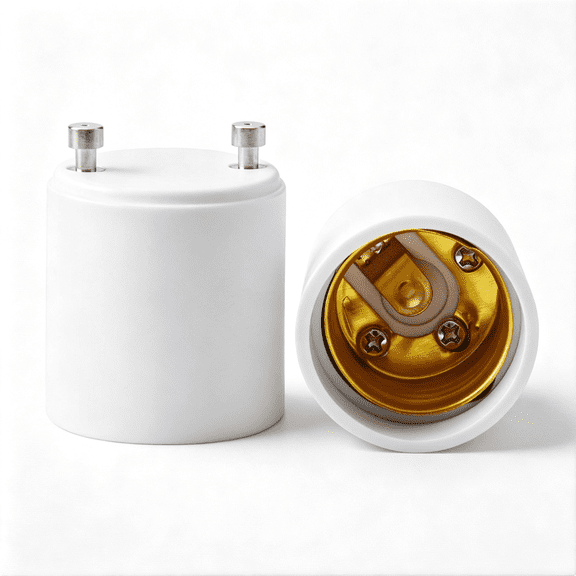 GJX Yi Lighting-Gu24 to E27/E26 Converter Adapter-Converts Your Pin Base Fixture (Gu24) to Standard Screw-In Bulb Socket (E26/E27) Gu24 to E26 Adapter 2-Pack