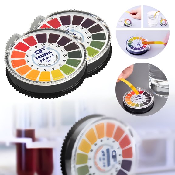 GJX pH Test Strips Full Range 0-14, Accurate Litmus Paper Roll for Water, Pool, Aquarium, Hydroponics, Soil and Lab Testing, Quick Read Color Chart Included