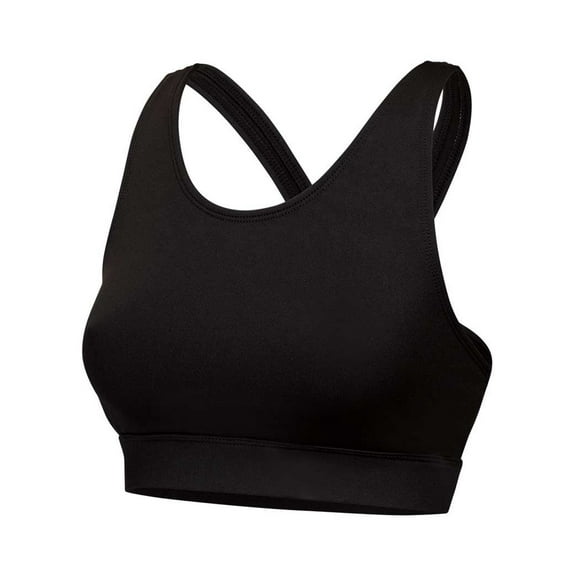 GK All Star Cheer Athletic Bra Top for Girls - V-Back Twisted Sports Bra with Cut Out (Black, AP)