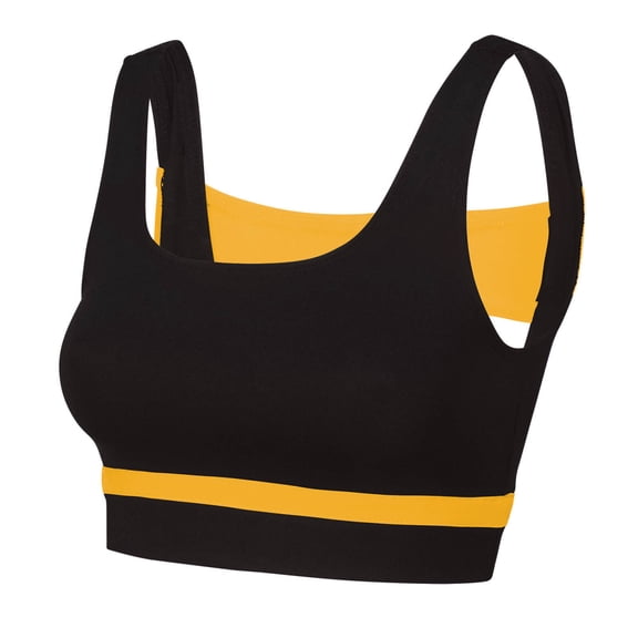 GK All Star Contrast Band Bra Top (Adult Sizes) (Gold, M)