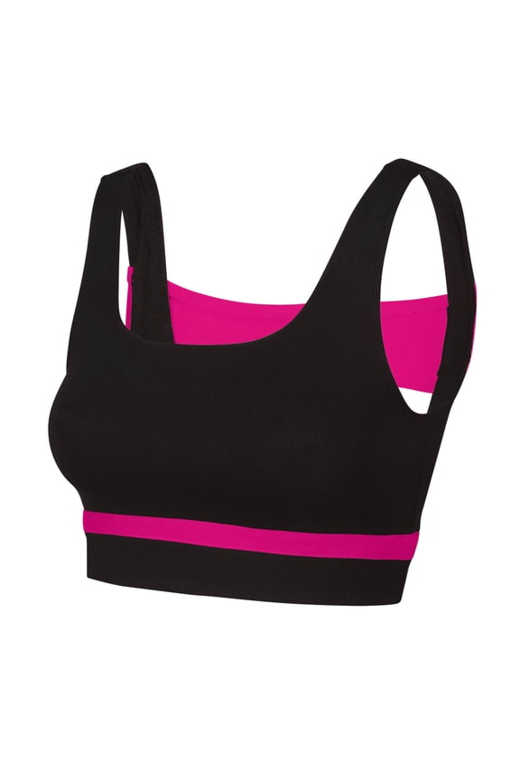 All Star Contrast Band Bra Top (Berry, 3X)