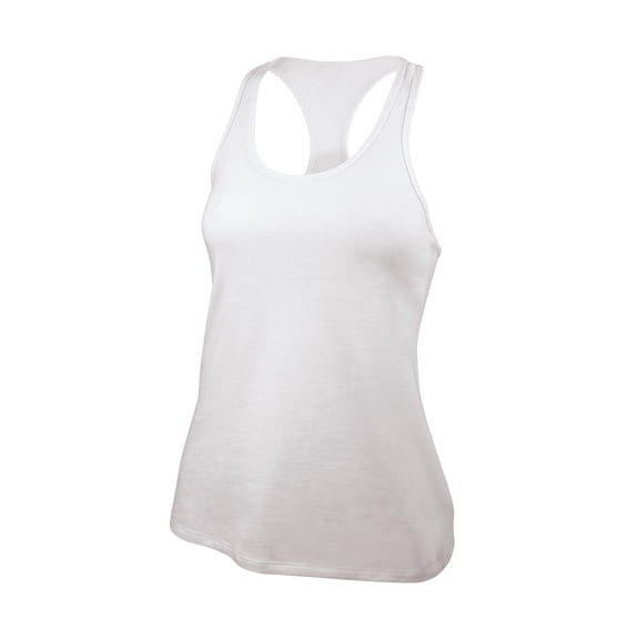 GK Athletic Loose-Fit Tank for Women and Girls - Basic Racerback Top (M, White)