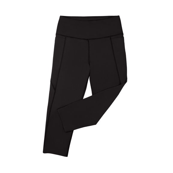GK Basic Athletic Legging - High-Waisted, High-Performance Capri with Bonded Pockets for Girls - Youth Sizes (YL, Black)