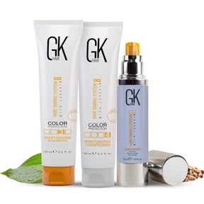 GK HAIR Global Keratin Moisturizing Shampoo and Conditioner Sets (3.4 Oz/100ml) with Leave In Cashmere Smoothing Styling Cream (1.69 Fl Oz/50ml) for Color Treated Dry Damaged Frizzy Hair